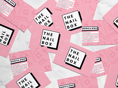 The Nail Box Business Cards beauty salon brand design brand identity brand strategy branding business card loyalty card nail salon print design