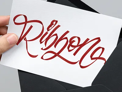 Ribbon - iPad calligraphy with a custom brush branding calligraphy calligraphy and lettering artist design hand drawn illustration lettering letters script typography