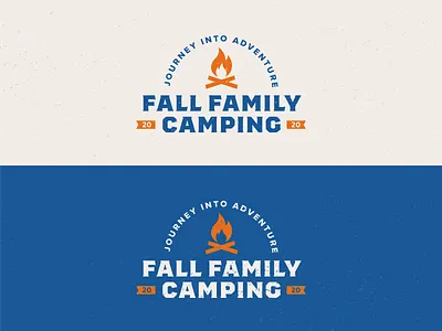 Fall Family Camping Logo adventure badge bold boyscouts branding campfire camping fall family icon identity illustration lockup logo logo design minimal nature scouts