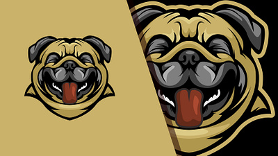 Dog Laughs ai cartoon design laugh logo mascot pet pug vector