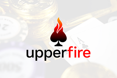 UpperFire ace of spades branding casino casino logo clean fire fire logo flat logo flat logo design flatdesign gamble gambling logo logo design minimalist logo modern logo simple logo spade logo vector