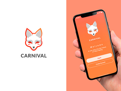 Logo & Icon for mobile app animal animal logo app character fox fox logo gradient icon icons design illustraion logo logodesign logotype mask mask icon mobile app simple