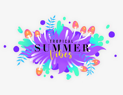 Tropical Summer Vibes bright color digitalillustration illustration typography