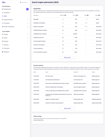 SEO customer view admin design admin panel content strategy keyword optimization process keyword research rank rankings search search analytics search engine optimization seo seo agency seo services table