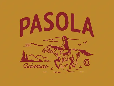 Pasola adventure apparel artwork badgedesign branding clothing design graphic design hand drawn illustration mountains nature wild