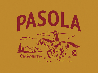 Pasola adventure apparel artwork badgedesign branding clothing design graphic design hand drawn illustration mountains nature wild