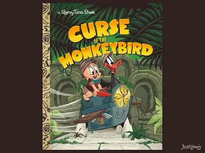 Curse of the Monkeybird adventure book children daffy duck elephant illustration kidlit kidlitart kids looney tunes picture book porky pig temple