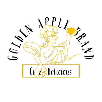 Crazy Delicious Golden Apple Label carla hall crazy delicious dribbbleweeklywarmup fruit sticker line art