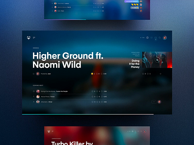 Mongobox – Home 🎧 blur blur background blurred colors concept desktop gradient gradient color grid homepage interaction interface music player sound spotify ui ux web website