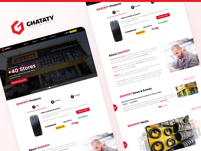 GHATATY Website - Landing Page battery car home page home screen landing page red redesign tires ui ux web website website design
