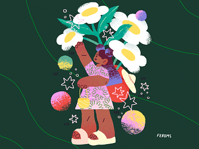 Recolectora🌱. artoftheday artwork digital digitalart girl illustration illustration ilustración ilustradora photoshop woman illustration