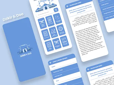 Dzikir dan doa app art design flat icon redesign typography ui ux