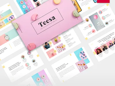 Teesa - Creative Presentation Template abstract annual background business clean cover design keynote layers layout layout design layoutdesign magazine marketing modern pitchdeck powerpoint presentation soft template