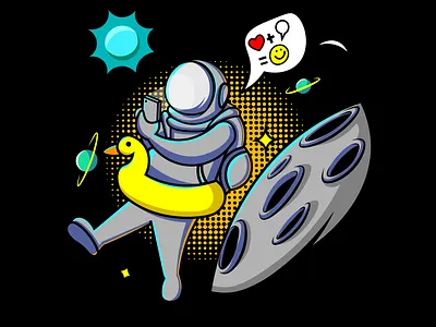 astronot antariksa asian astronaut astronot design flat illustration illustrator logo logoinspiration mascotlogo moons nasa tshirt tshirt design vector