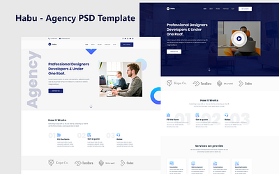 Habu Agency PSD Template agency website creative agency habu ui ui ux