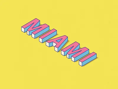 Miami Isometric Text art design flat graphic design illustrator logo miami vice minimal typography vector
