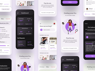 Home Service App UI Concept app clean ui design earnings homeservice illustration ios app minimal mobile app mobile ui modern product repairing ui uidesign uidesignpatterns uiuxdesign ux uxdesign uxtrends