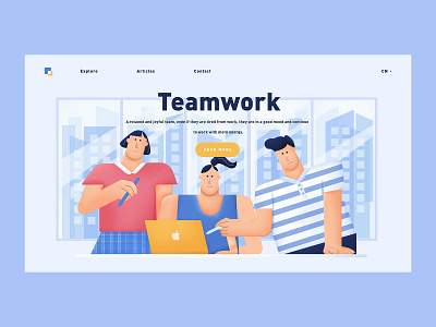 to work in an office illustration 人物 网页设计