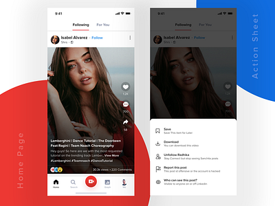 Short Video App art artist creative ui design live media modle music music player musicapp musician shortmovie shortvideoapp social app tiktok ui ui ux uiux video youth