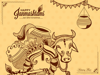 Krishna Janmashtami abstract artistryflair august celebration culture dahi handi design feather handrawn happy illustration krishna janmashtami lineart lord krishna religious sketch sketching tradtional vector