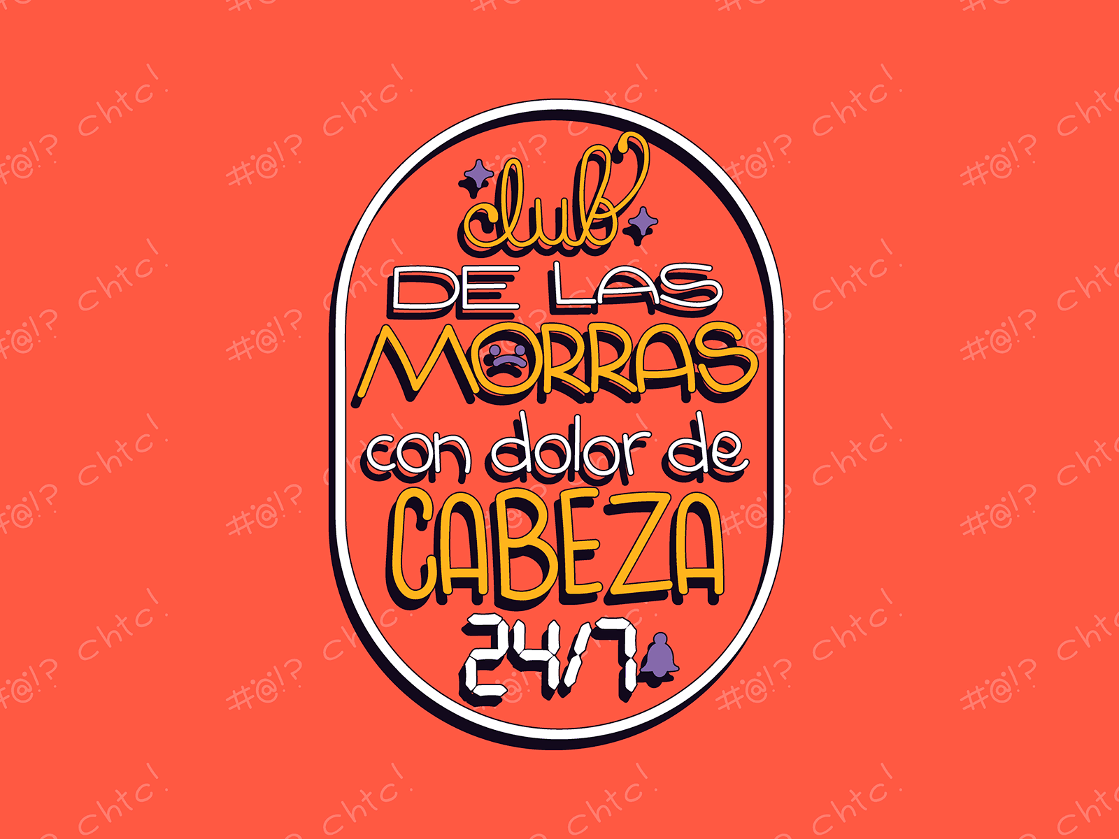 Club of Girls with 24/7 Headaches club fonts fun gif gif animation girls illustration quote