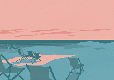 The last of the sun beach design estonia illustration illustrator parnu sun sunset vector