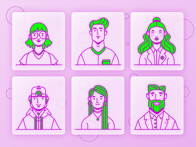 Personas affinitydesigner avatars character design characterdesign illustration lineart personas uiux uiux design vector vector illustration webdesign