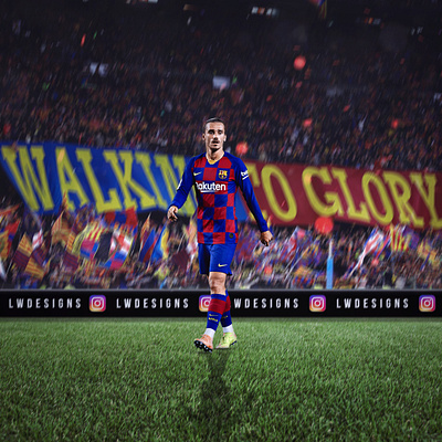 Antoine Griezmann - FC Barcelona barca barcelona champions league design fan art fcb fcbarcelona football football design france gfx graphic design illustration laliga lionel messi photoshop sports design sports poster