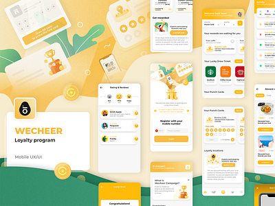 Wecheer Loyalty app design illustration ui ux