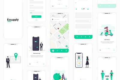 Essential supplies delivery app app design design flat grocery app product service app uiux uiuxcasestudy