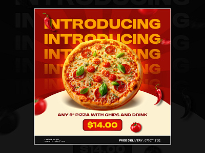 Appetizing Pizza Promotion Design branding