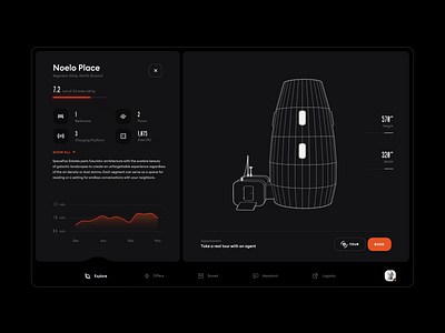 Spacefox - Home Tour animation app design home house mars motion real estate ui ux