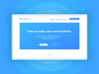 Landing Page - Portfolio Builder design flat landing page portfolio portfolio page simple ui ui design web web design webdesign website xd design