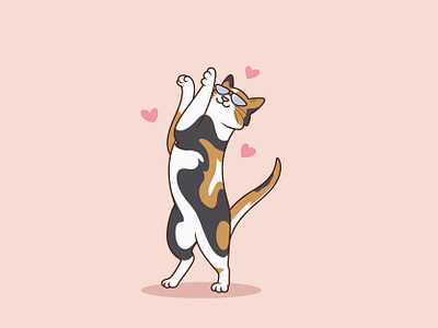 Cute Cat 😺🙀 adobe illustrator animal background cartoon cat cat illustration character cute hand drawn happy illustration kawaii love mascot mascot design pastel color pose smile vector