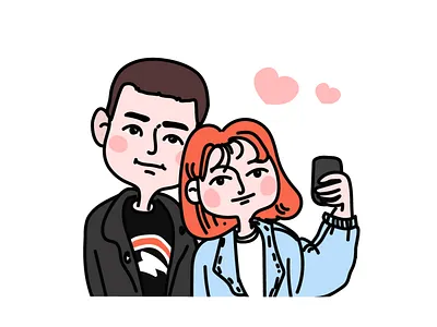 A couple boy design girl illustrator ui