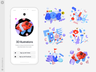 Boom Illustrations 😍 3d 404 404 error app design blue chemistry colorful design error404 icon illustration location medicine nature product storytale typography ui volumetric workflow