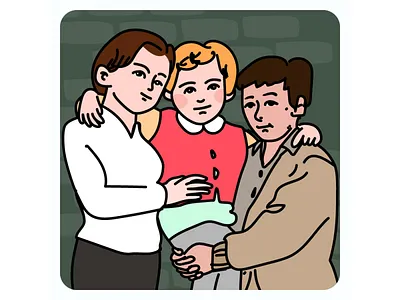 The family girl illustrator man