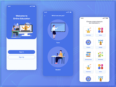 Online Education App Screens - 2 android app screens design education app educational ios app