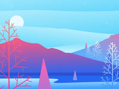 Silent colorful illustration night