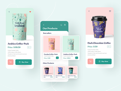 Wolly Bear Coffee App app design branding coffee coffee app dark chocolate illustration landing page minimal top ux ui designer ui ui designer uidesign ux ux design vector webdesign