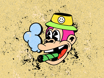 monkey fred 1930 1930s 90s cool design monkey monkey logo old cartoon old school pop art texture vintage vintage inspired weed