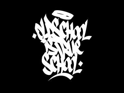 Lettering "Old school is true school" 2011 branding design icon illustration logo minimal typography