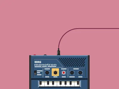 Monotron Pocket Synth 7daysofsynths analogue graphic design illustrator instrument korg synthesizer vector
