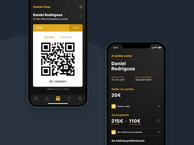 Fnac APP dark mode fnac ios loyalty ui design ui ux