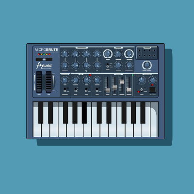 MicroBrute 7daysofsynths analogue graphic design illustrator instrument music synthesizer vector