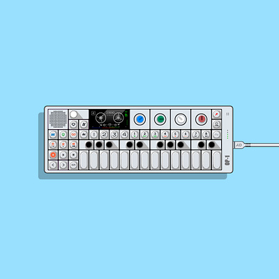 OP-1 7daysofsynths daw graphic design illustrator instrument music op 1 sampler sequencer synthesizer teenage engineering vector