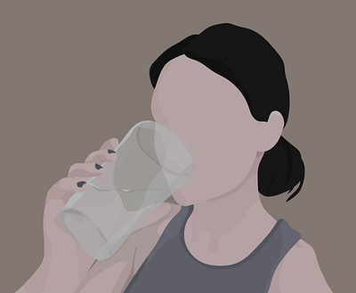 don't forget to hydrate app art design drink flat girl hydration illustration illustrator minimal pastel ui vector water web woman