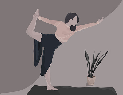 i should give yoga another chance app art design feminine flat girl girl character girl illustration illustration illustrator minimal pastel plant ui vector web woman woman illustration yoga