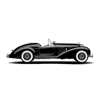 Mercedes Benz 540 Roadster Special clean design digital art graphic design icon illustration illustrator vector