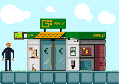 Homie The Game - Bank aseprite digital illustration digitalart gameart gamedevelopment illustration indiegame indiegames pixel pixelart pixelartist videogame